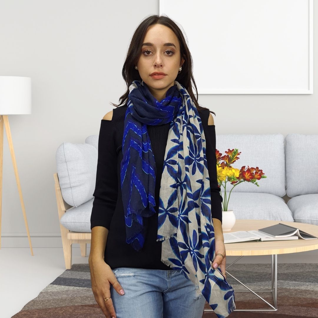 Pashmina Bufanda Rapsodia Mix Cloud Azul