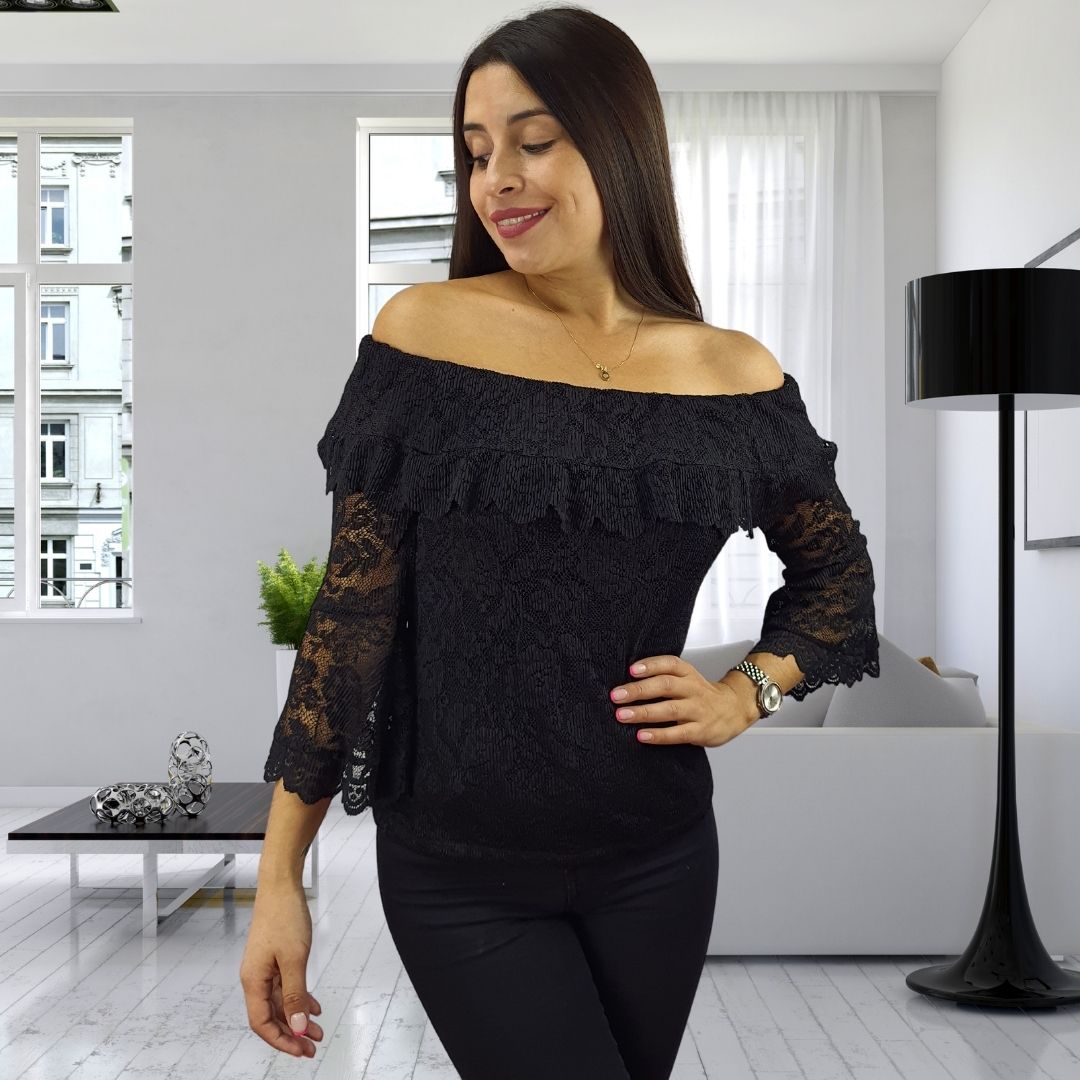 Blusa Vero Moda Negro Style JAZZ 7/8 JERSEY TOP(VMC-NR)