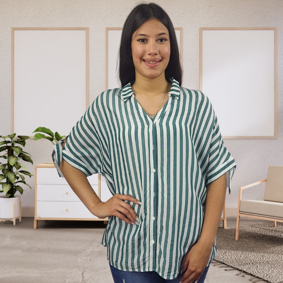 Blusa Vero Moda Verde Style CORN S/S SHIRT(SL)