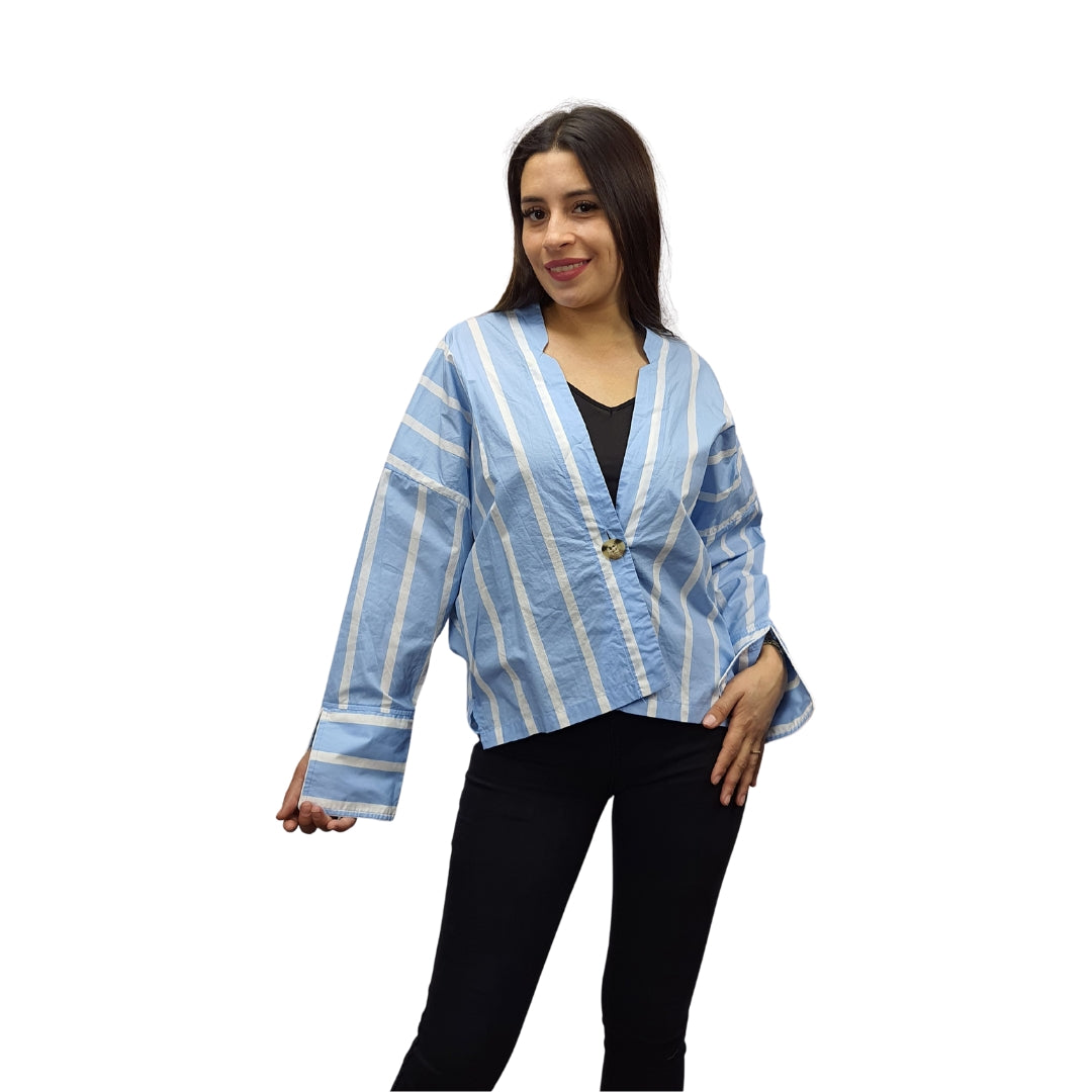 Blusa Vero Moda Azul Claro Style LAUREL L/S SHIRT(SL)