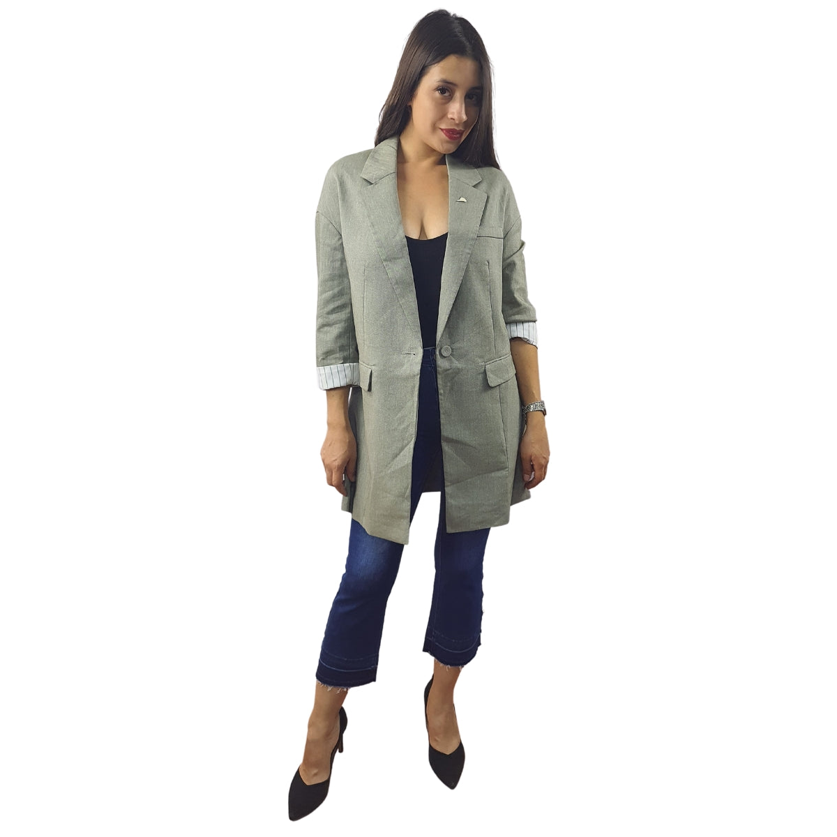Blazer Vero Moda Verde Style BETTY 3/4 LONG BLAZER(BN-EC-2)