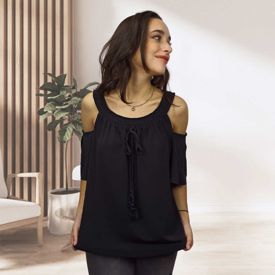 Blusa Vero moda Negro Style PAM S/S TOP(HH)
