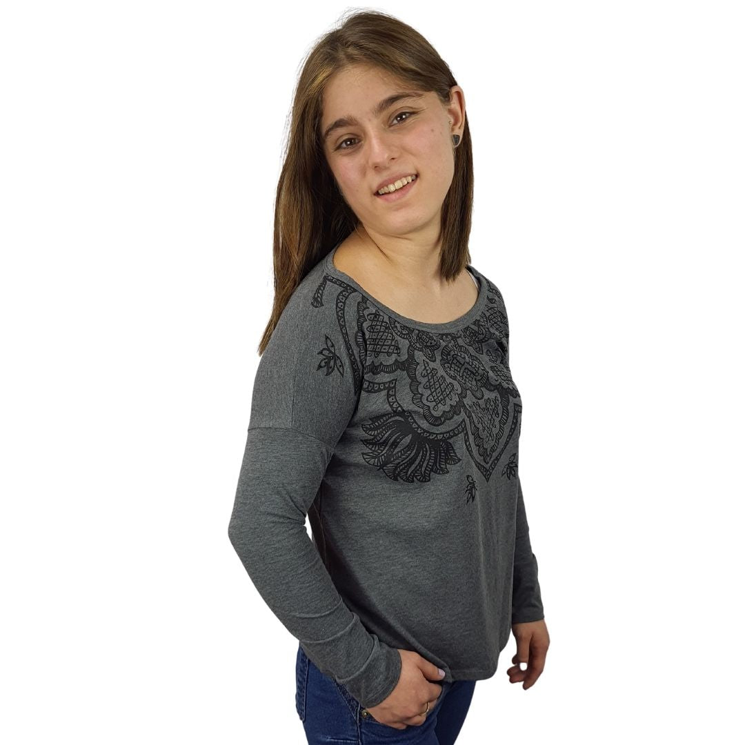 Polera Rapsodia Mandala Gris
