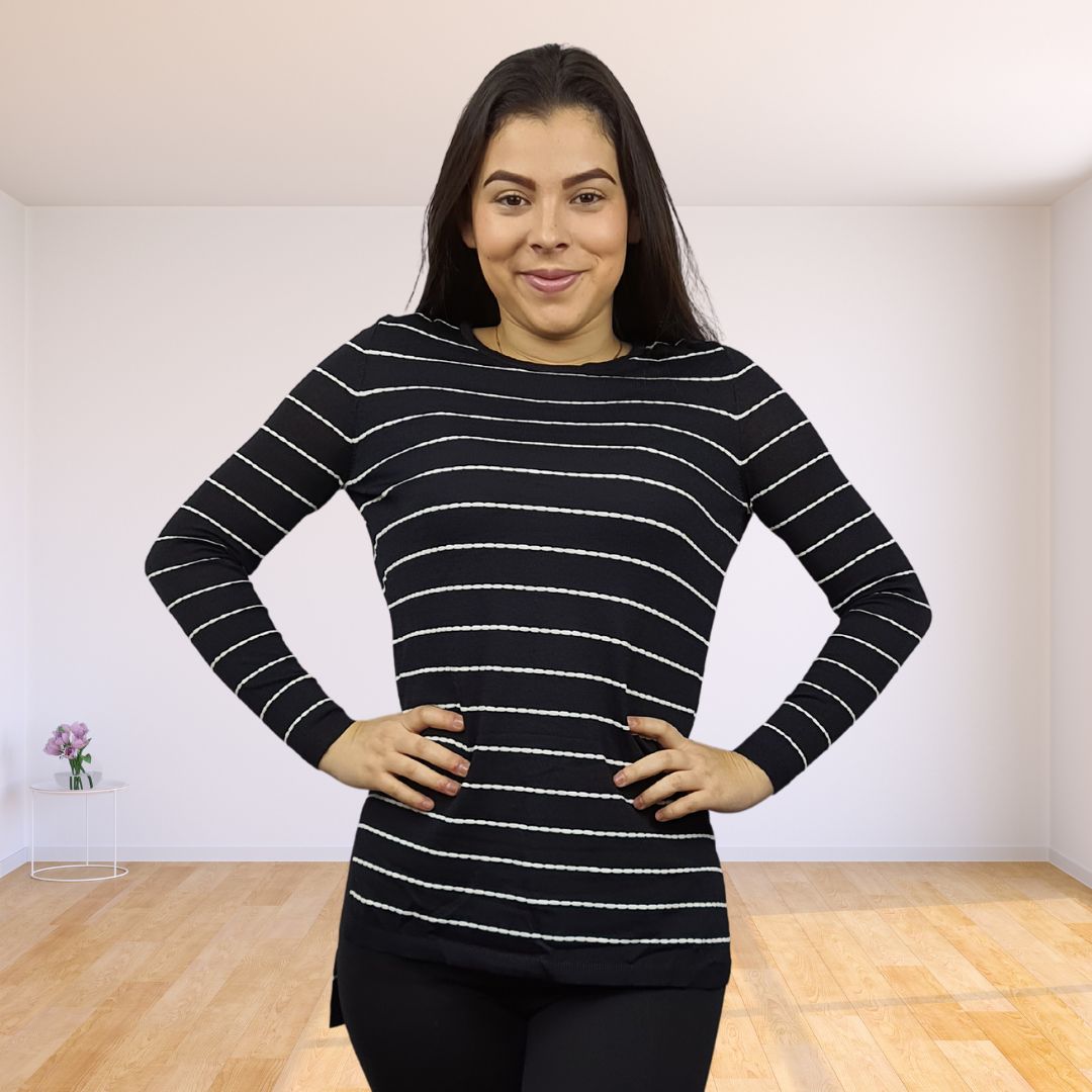 Blusa Vero Moda Negro Style MOON L/S KNIT(UM)