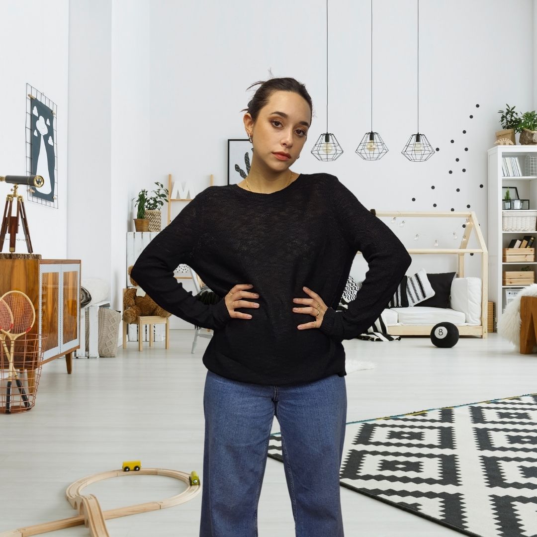 Sweater Vero moda Negro Style EC CHARITY L/S KNIT(UM)