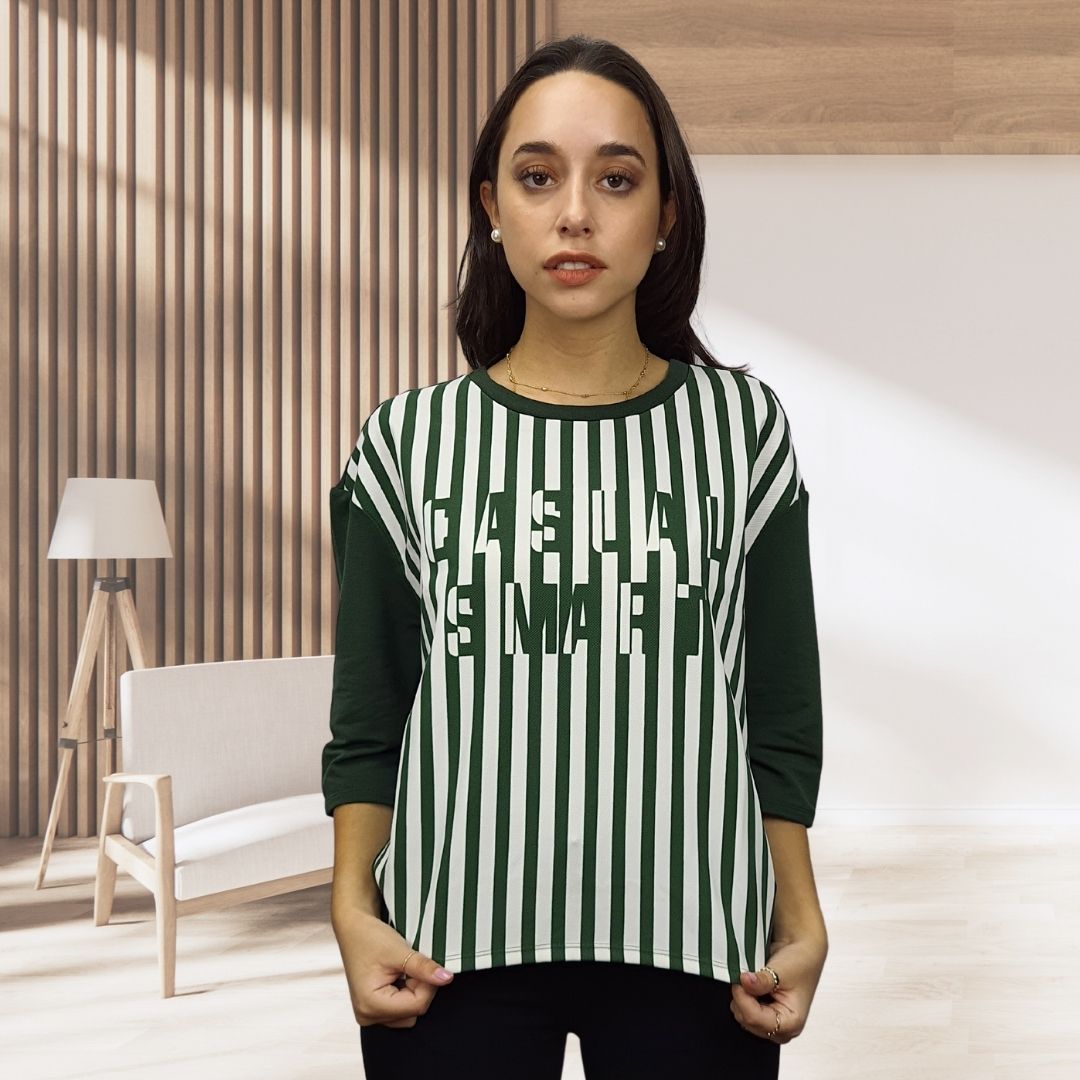 Blusa Vero Moda Verde Style ALINA 3/4 TOP(PM-CT-2)