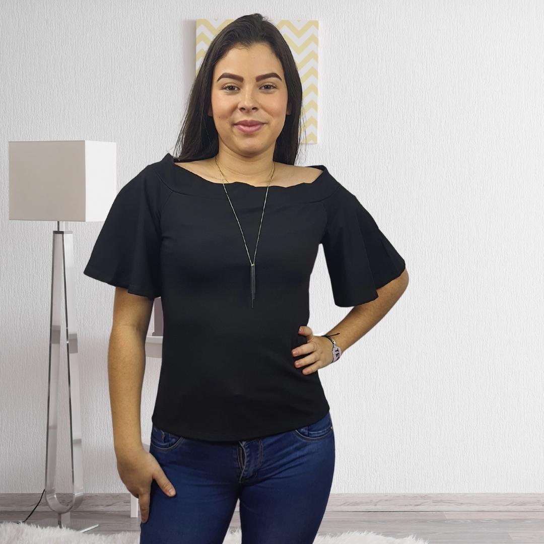 BLusa Vero Moda Negro Style ICY 1/2 TOP(VMC-TP)