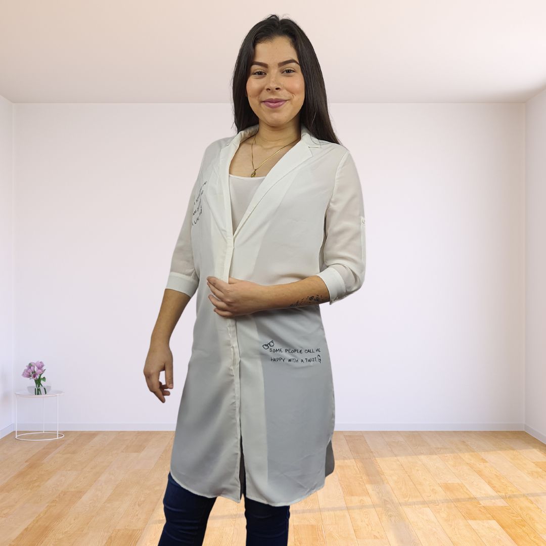 Blazer Vero Moda Blanco Style LIBBY 3/4 BLAZER(TP)