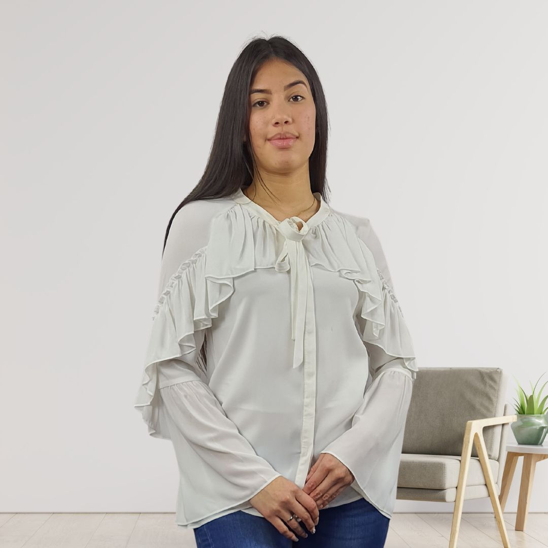 Blusa Vero Moda Blanco Style RAY L/S SHIRT(VMC-NR)