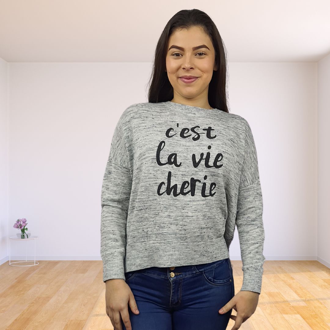 Sweater Vero Moda Gris Style EDDY L/S KNIT(RN)