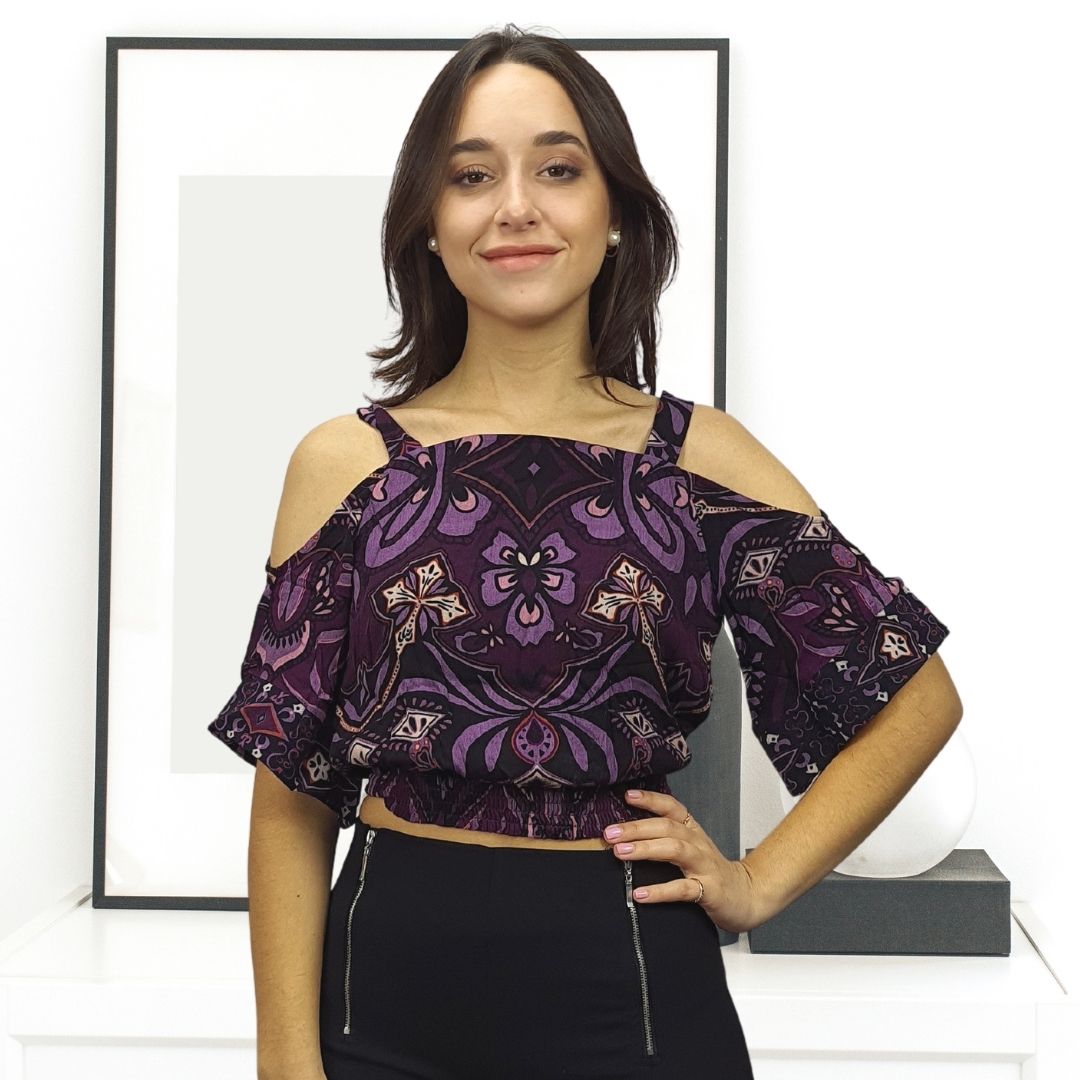 Top Vero Moda Morado Style RETRO 1/2 TOP(RN)