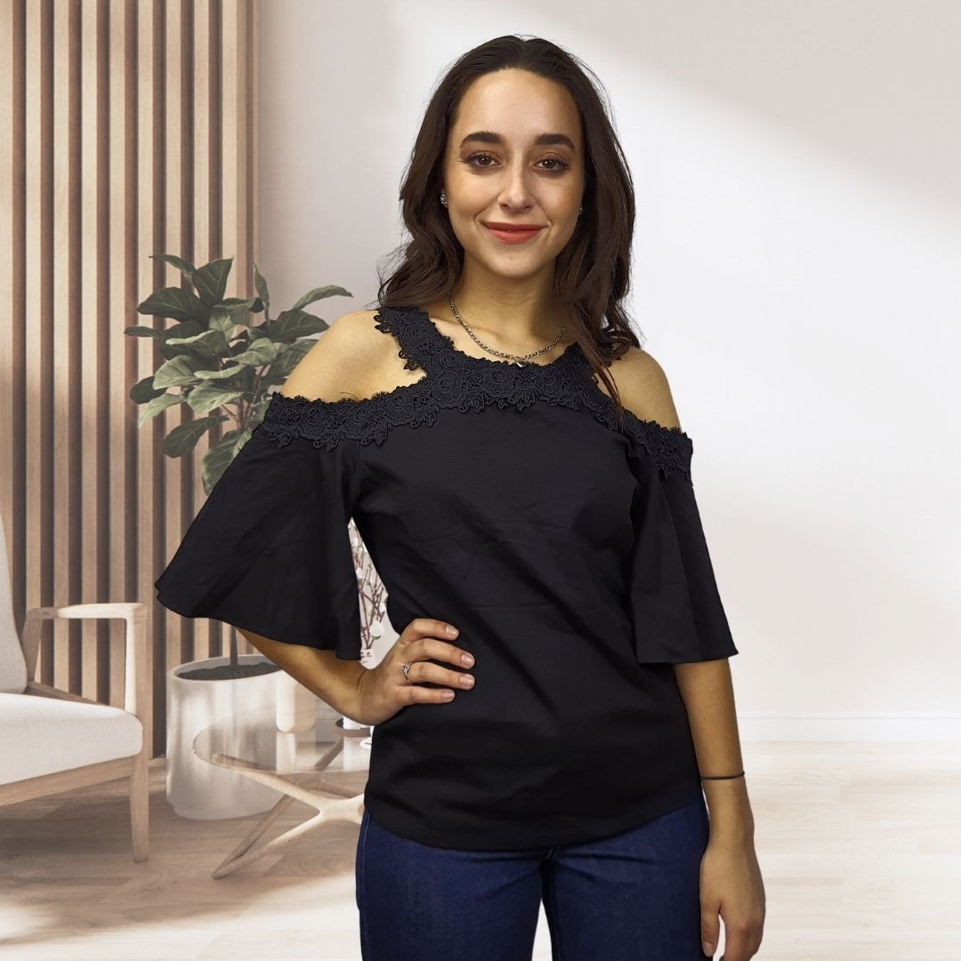 Blusa Vero Moda Negro Style JIM 1/2 JERSEY TOP(VMC-NN)