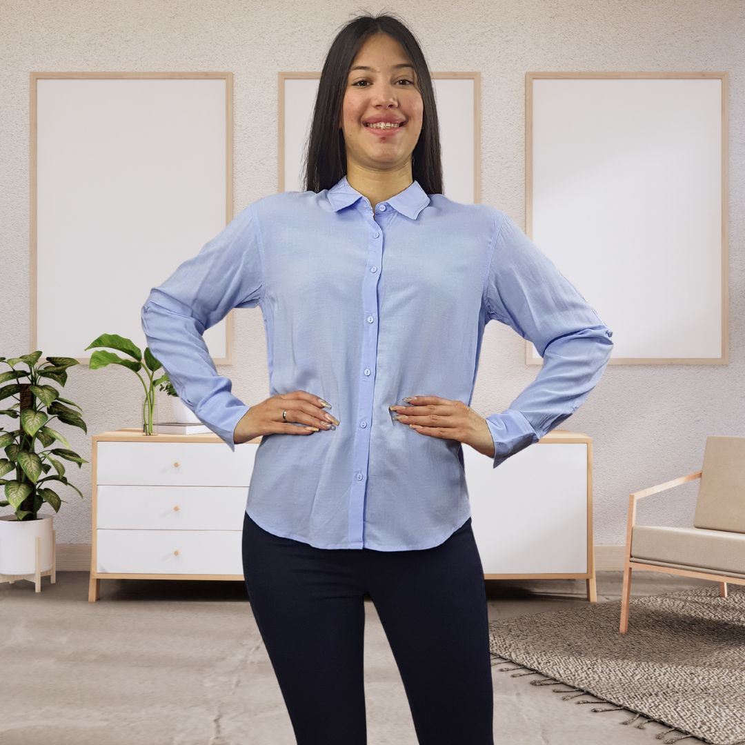 Blusa Vero Moda Azul Style WISTARIA MULTI L/S SHIRT(SL)