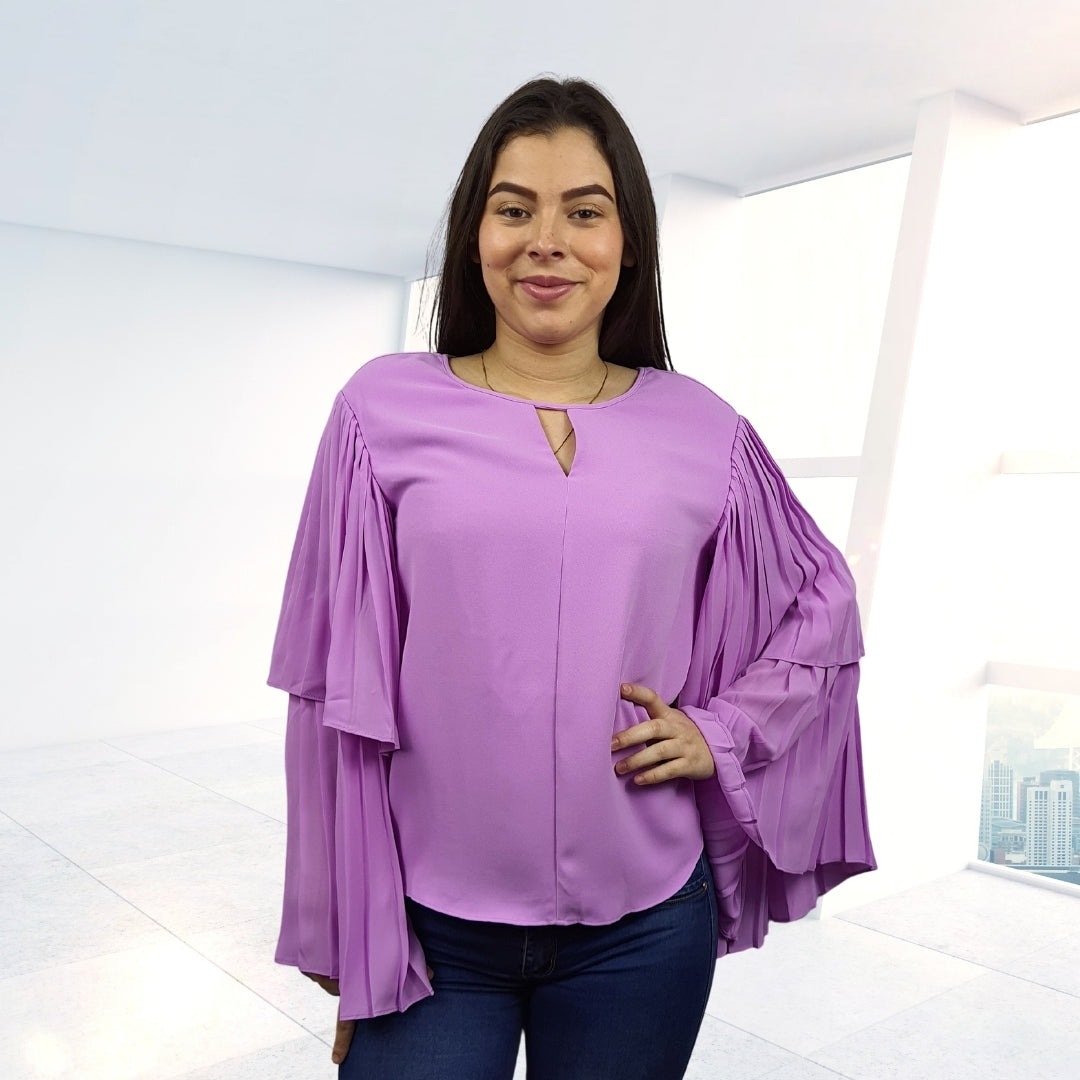 BLusa Vero Moda Lila Style DEBRA L/S WOVEN TOP(VMC-PF)
