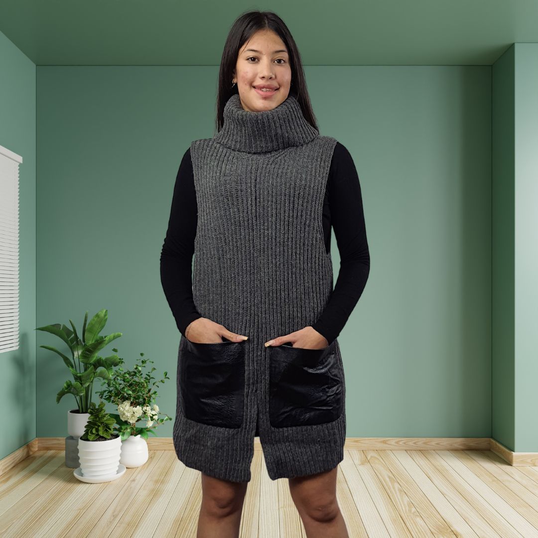 Vestido Vero Moda Gris Style PENCIL S/L KNIT SET(MW-EC-3)