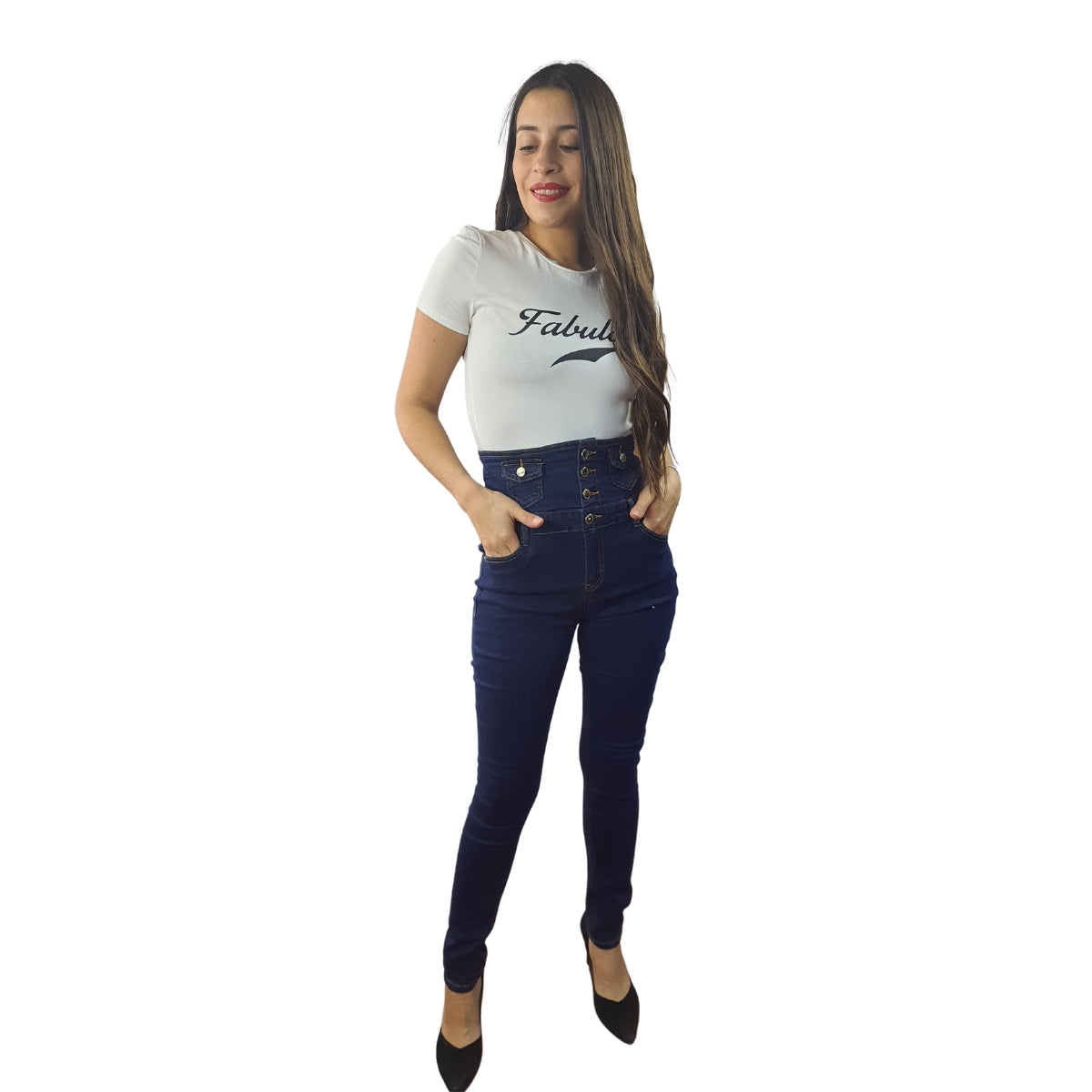 Jeans Vero Moda Azul Oscuro Style BOHEMIA HW X-SLIM JEANS(EL)