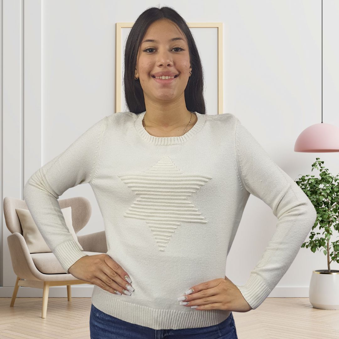 Sweater Vero Moda Blanco Style STAR L/S KNIT(BT)