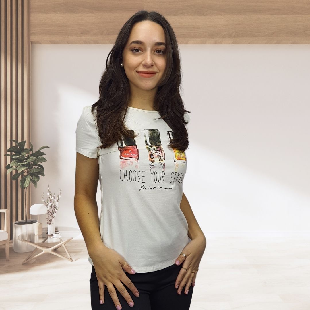 Blusa Vero Moda Blanco Style EVA FITTED S/S TOP(TP-CS-2)