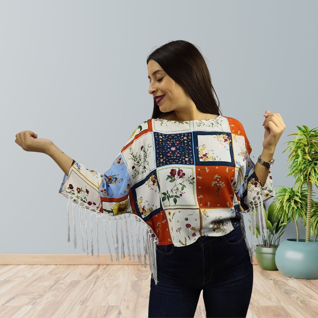 Blusa Vero Moda Beige Style ANGELINA BONDY 3/4 TOP(BJ)
