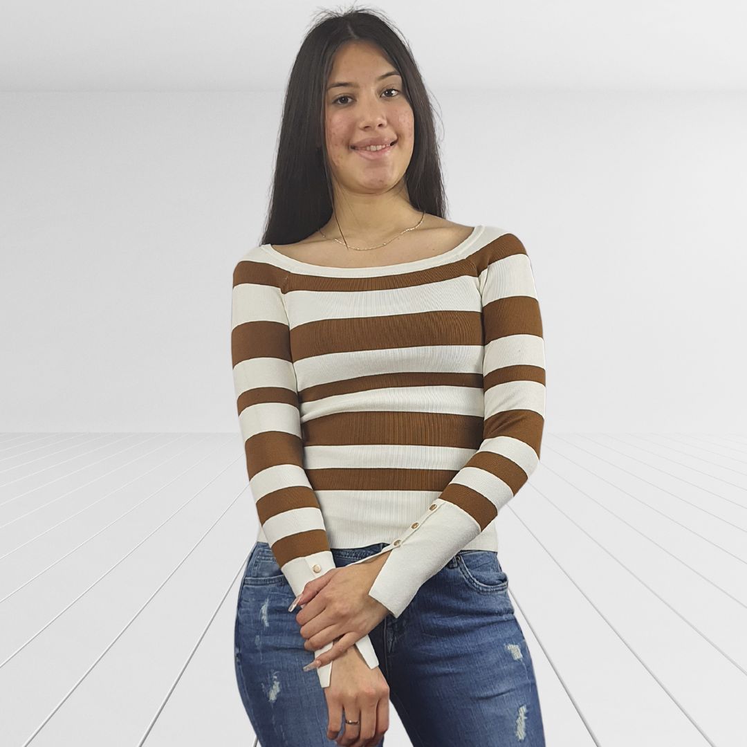Blusa Vero Moda Marron Style ZOLA L/S KNIT(NC)