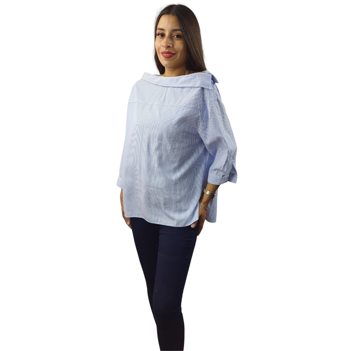 Blusa Vero Moda Azul Claro Style JANE STRIPE 3/4 TOP(NC)