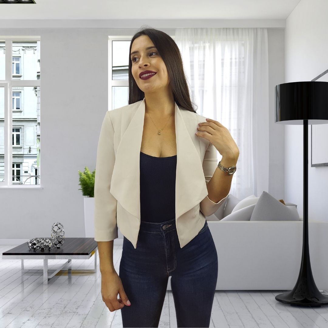 Blazer Vero moda Crema Style COMOS 3/4 BLAZER(VMC-HH)
