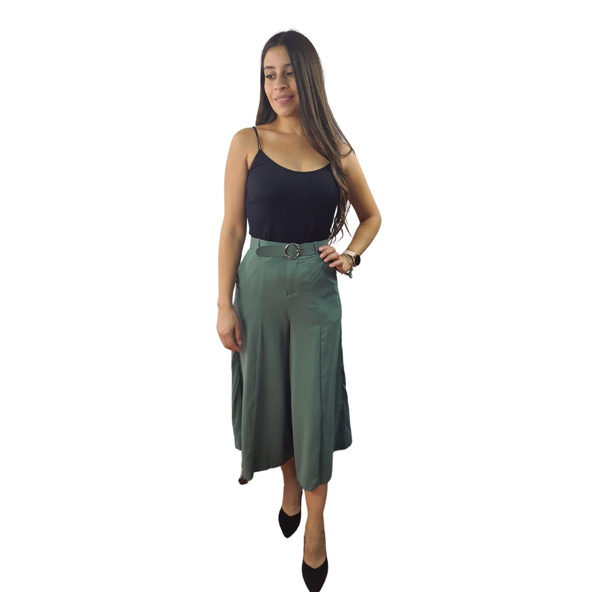 Pescador Vero Moda Verde Claro Style BELINDA 7/8 WIDE PANTS(VMC-TP)