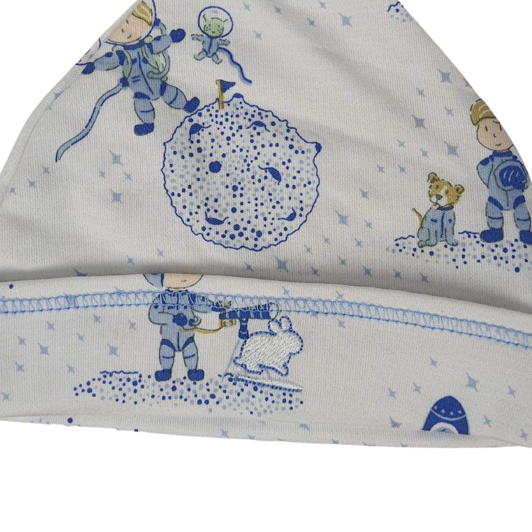 Gorro Babycottons C/Nudo Space E Blanco Celeste