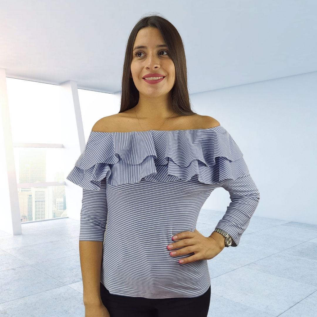 Blusa Vero Moda Celeste Sataty ABBY 3/4 TOP(NC)