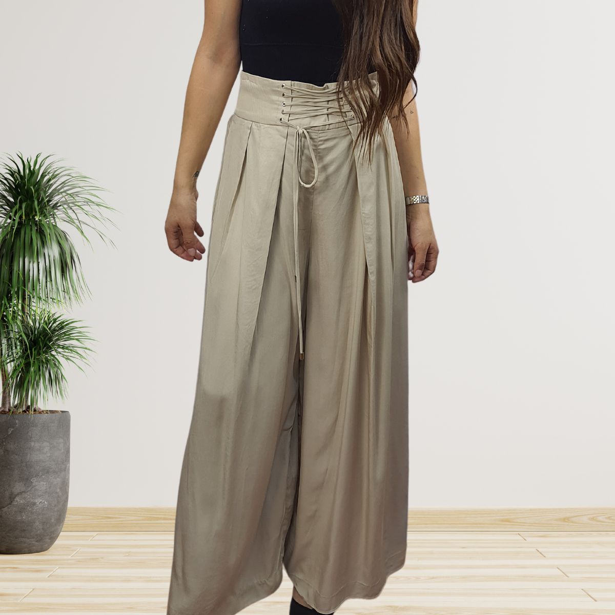 Pantalon Vero Moda Beige Style ARIA SOFT 9/10 LOOSE PANTS(VMC-NC)