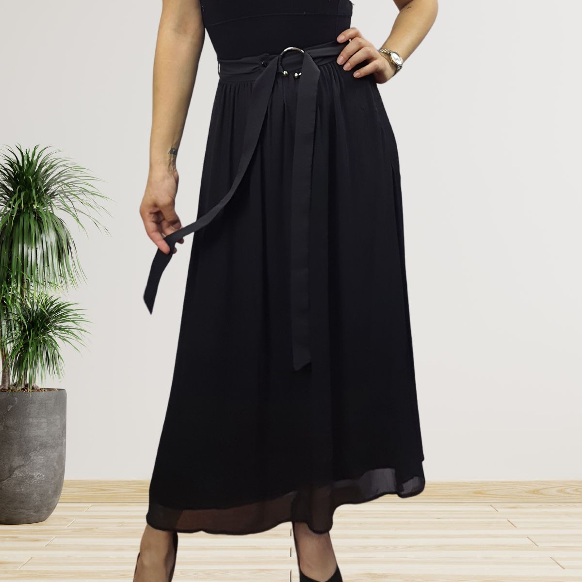 Falda Vero Moda Negro Style PETALO LONG SKIRT(VMC-NR)