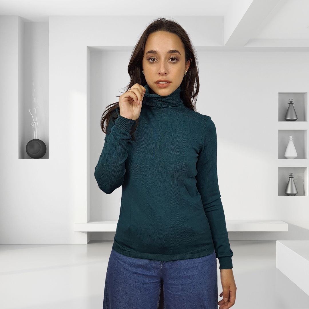 Blusa Vero Moda Verde Style GLORY BASICROLLNECK KNIT(EL)