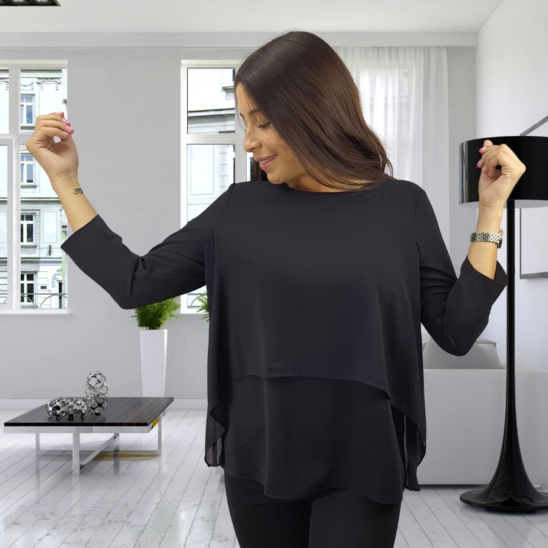 Blusa Vero moda Negro Style LANCE 3/4 WOVEN TOP(VMC-RN)