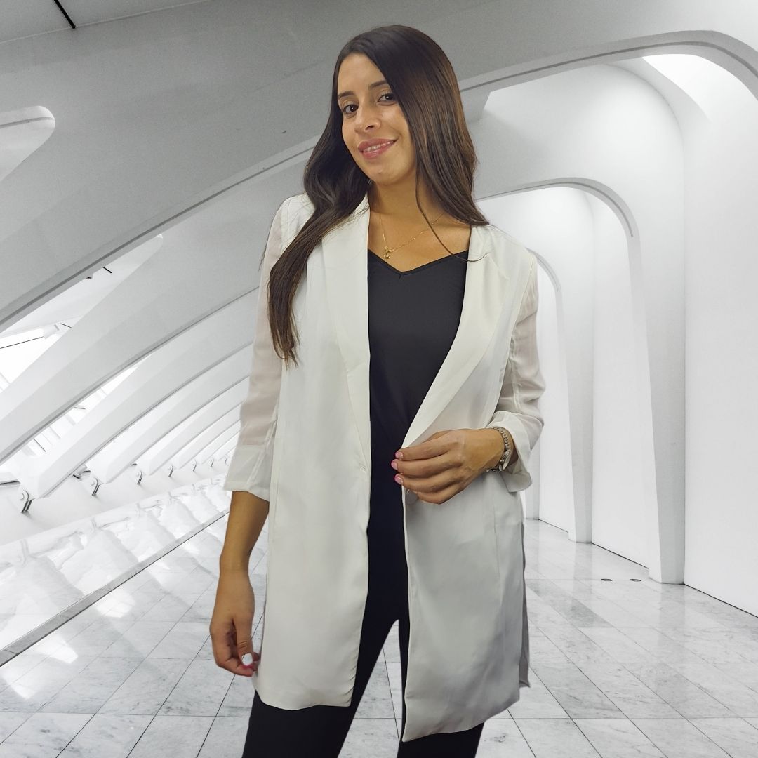 Blazer Veromoda Blanco Style PYTHON 3/4 BLAZER(VMC-MP)