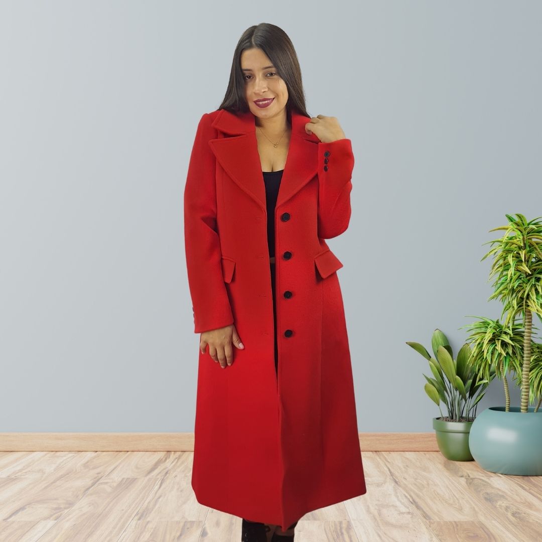 Blazer Vero moda Rojo Style KEY L/S WOOL COAT(LL)