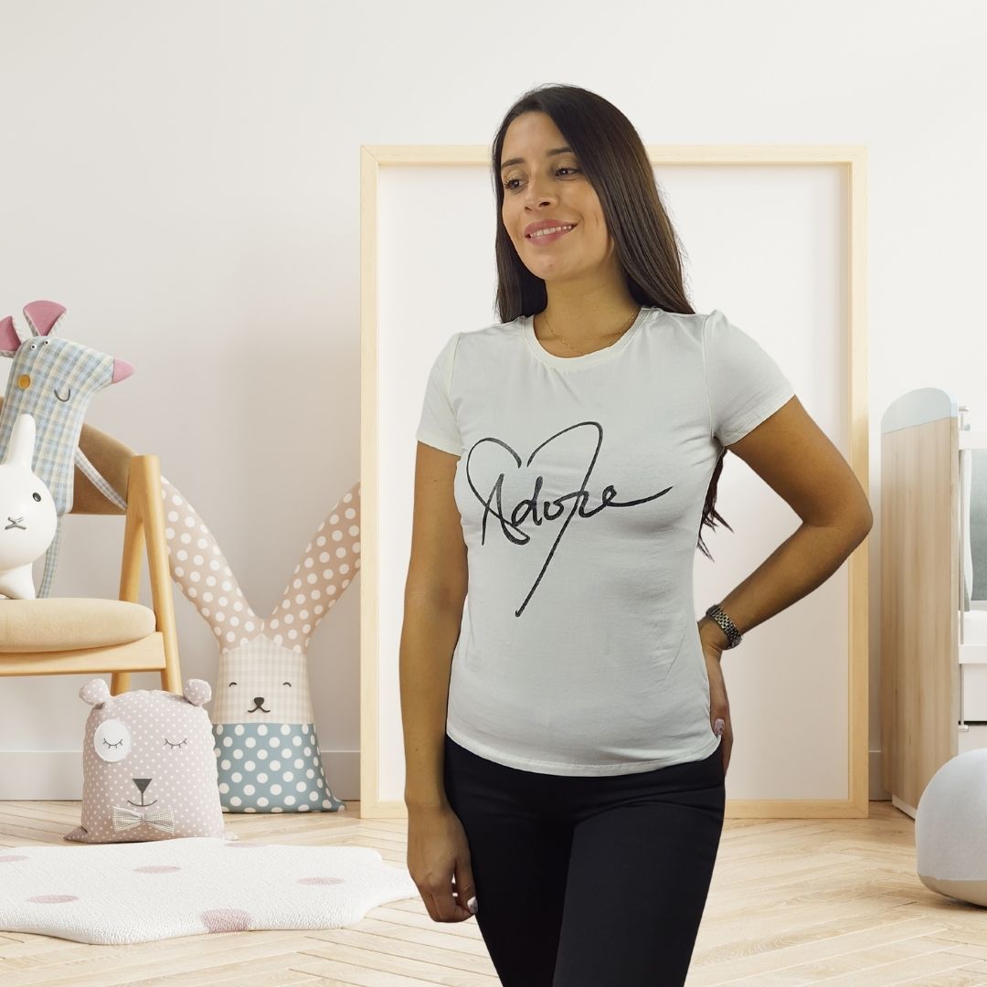 Polera Vero Moda Blanco Style DEN FITTED S/S TOP(RN)-OR