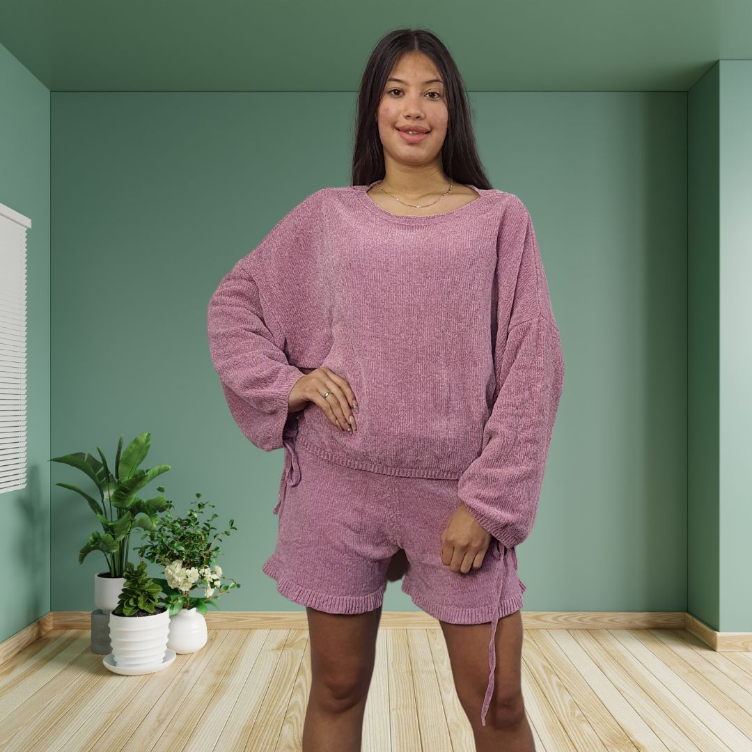 Pijama Vero Moda Rosado Style DANZI L/S KNIT SET (HOMEWEAR)-OR
