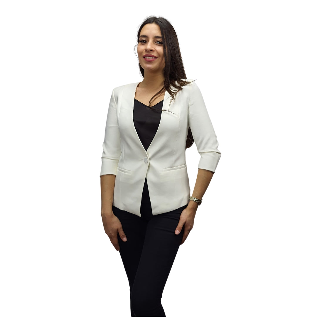 Blazer Vero Moda Blanco Style EYELET SLIM 7/8 BLAZER(VMC-RN)