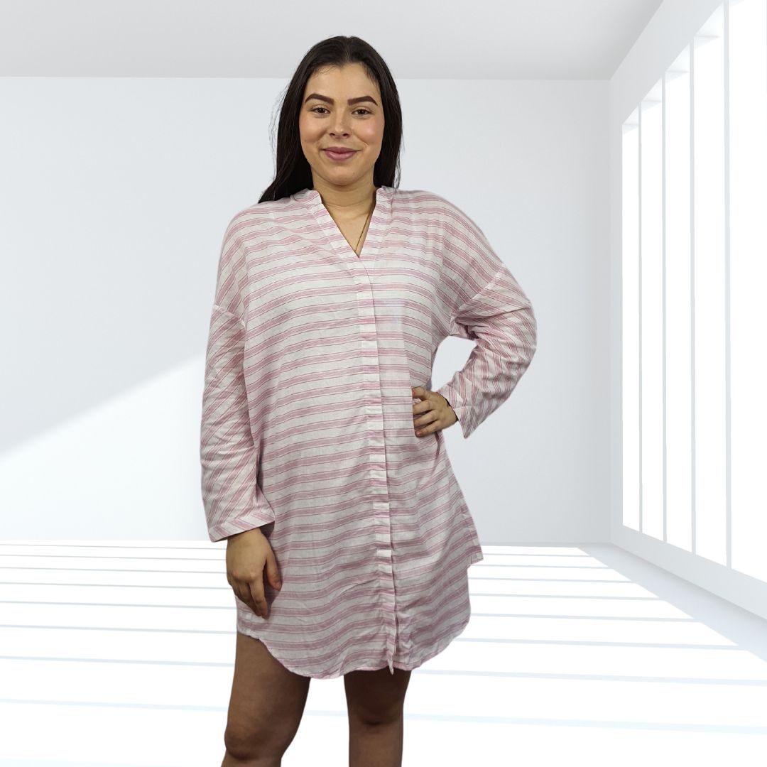Bata de Pijama Vero Moda Rosado Style WINNI L/S LONG SHIRT(HOMEWEAR)