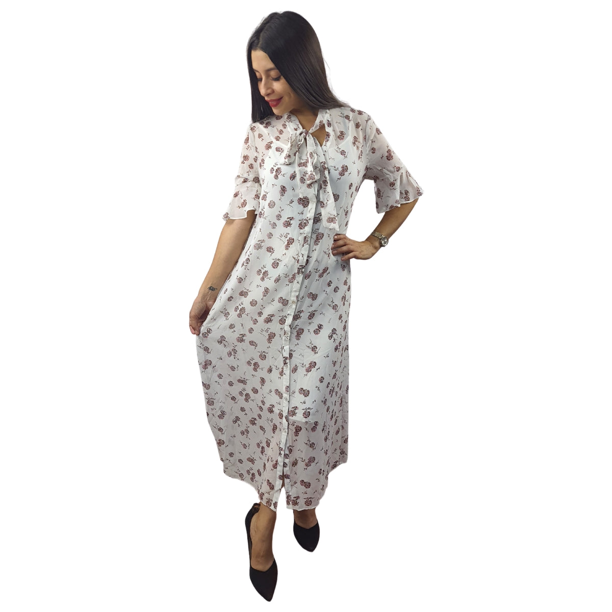 Vestido Vero Moda Blanco Style VAV 1/2 LONG SHIRT SET(NN)