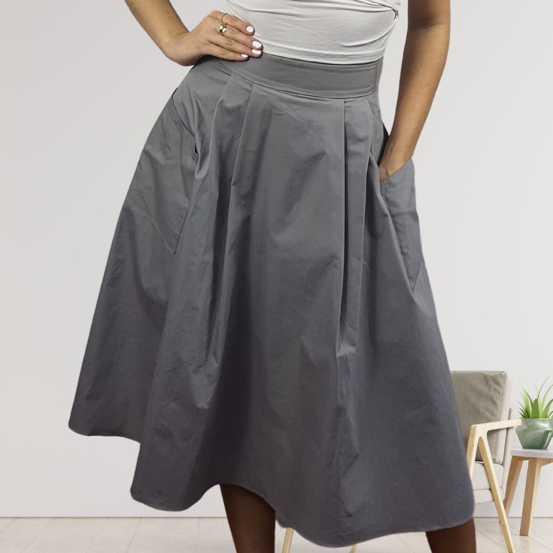 Falda Vero Moda Gris Claro Style DANA MIDI SKIRT(MM)