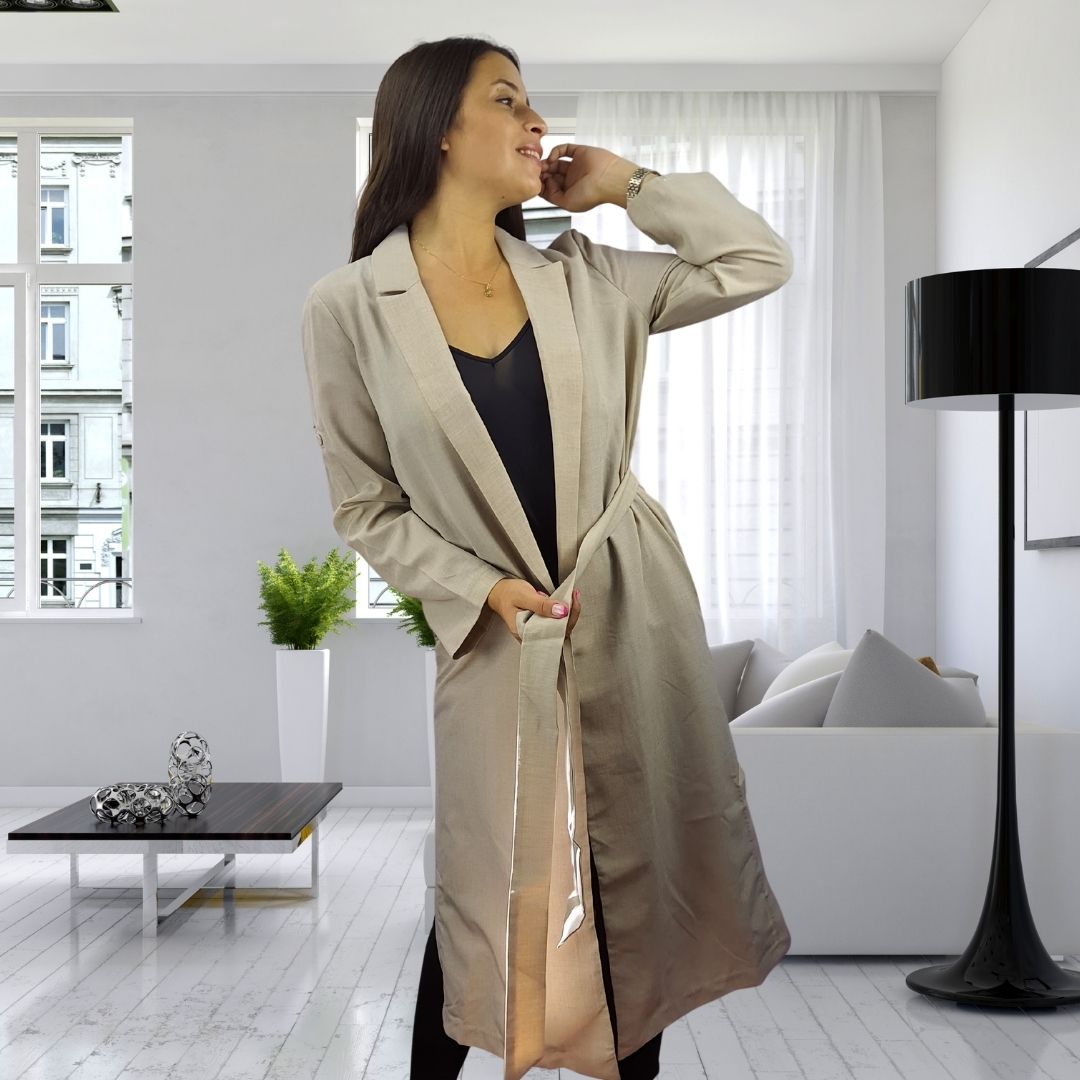 Blazer Vero Moda Beige Style VICKY L/S COAT(VMC-MM)