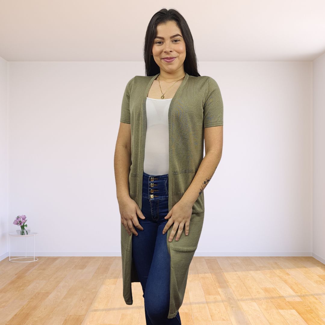 Tapado Vero Moda Verde Style ADA S/S KNIT(VMC-HH)