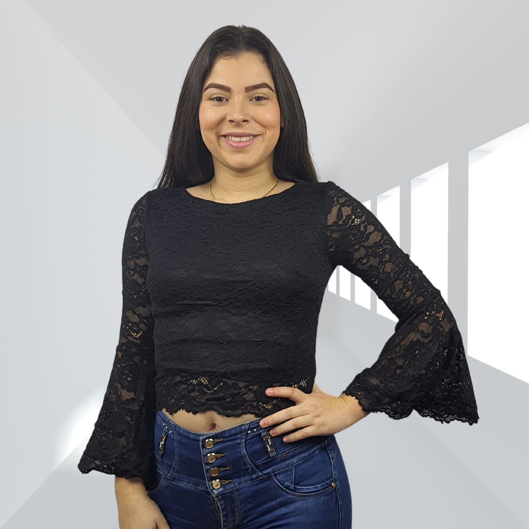 BLusa Vero Moda Negro Style KAMA L/S TOP(BT)