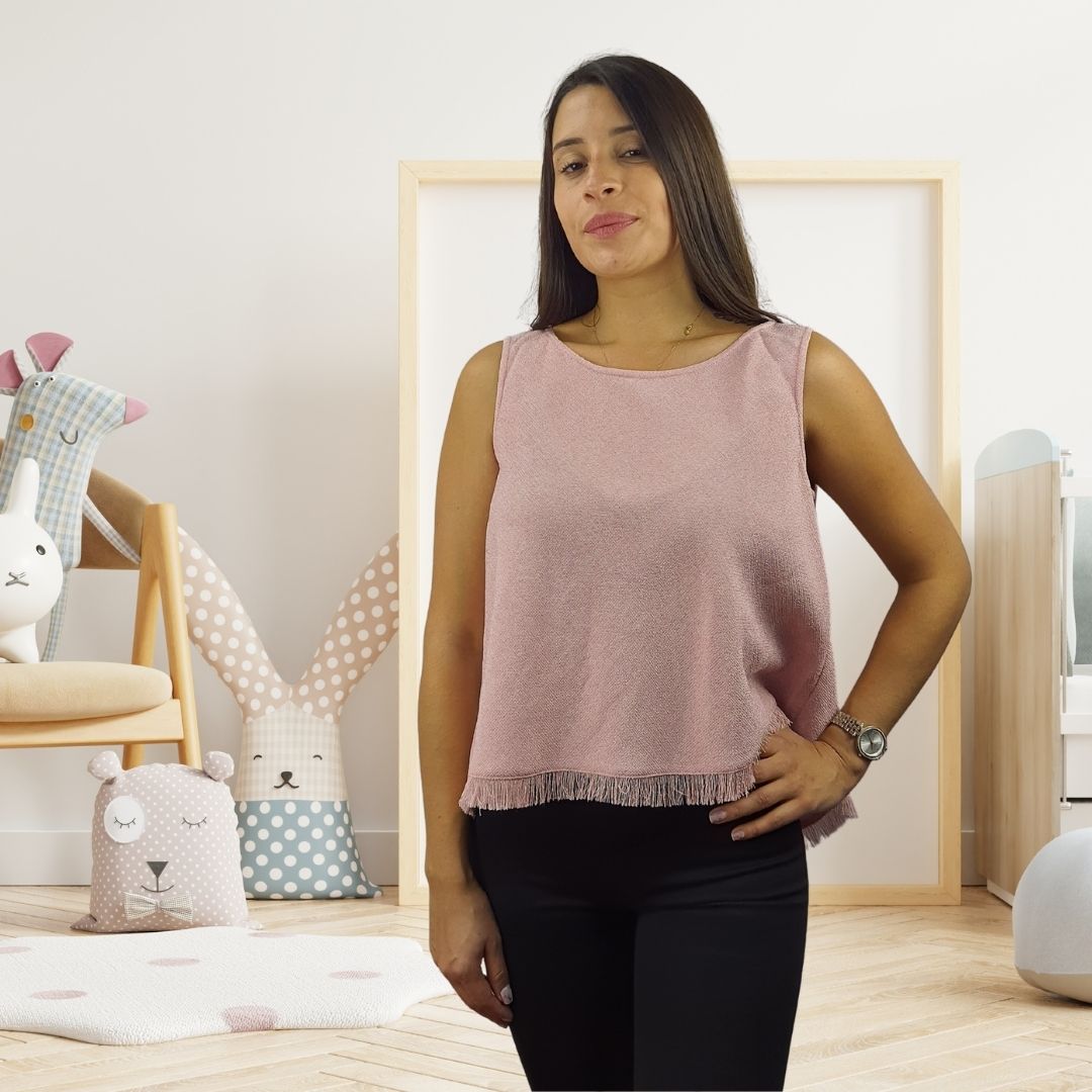 Top Vero Moda Rosa Vieja Style FAIRY S/L TOP(VMC-RN)