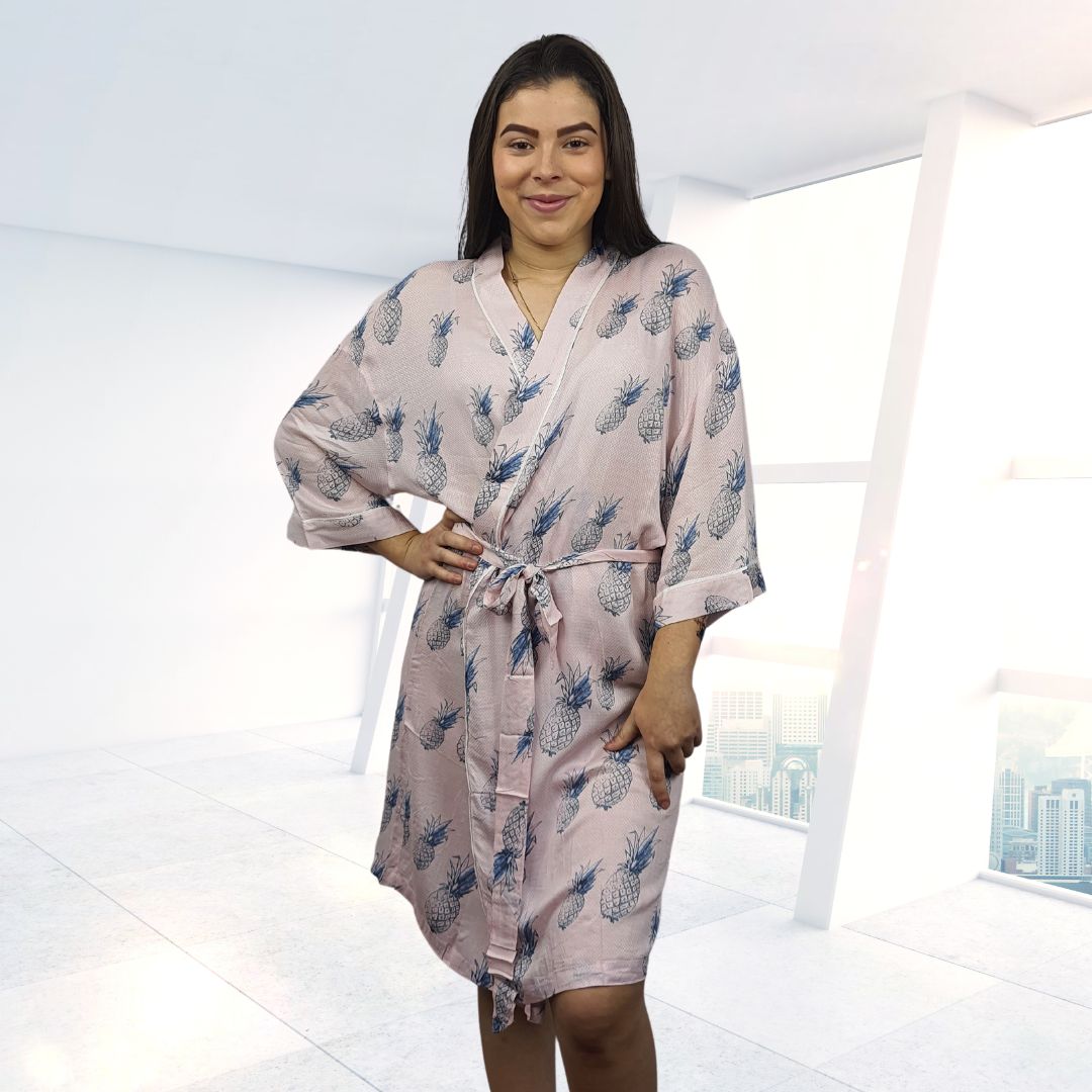 Bata de Pijama Vero Moda Rosado Style SISS 1/2 ROBE(HOMEWEAR)