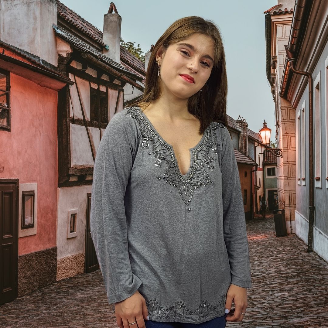 Polera Rapsodia Natasha Gris