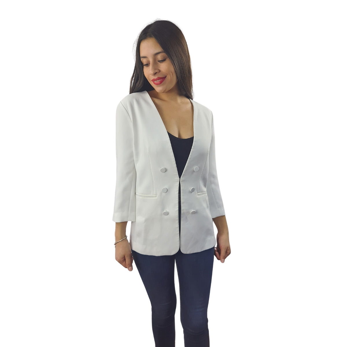 Blazer Vero Moda Blanco Style AILSA 3/4 BLAZER(VMC-NC)