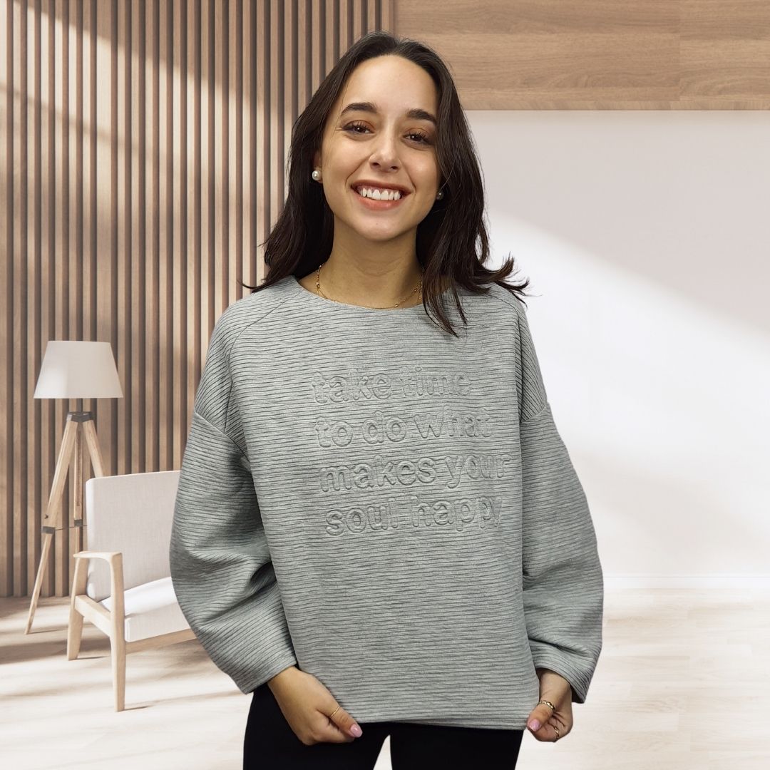 Sweater Vero Moda Gris Style PUFF L/S TOP(PM-ET-2)