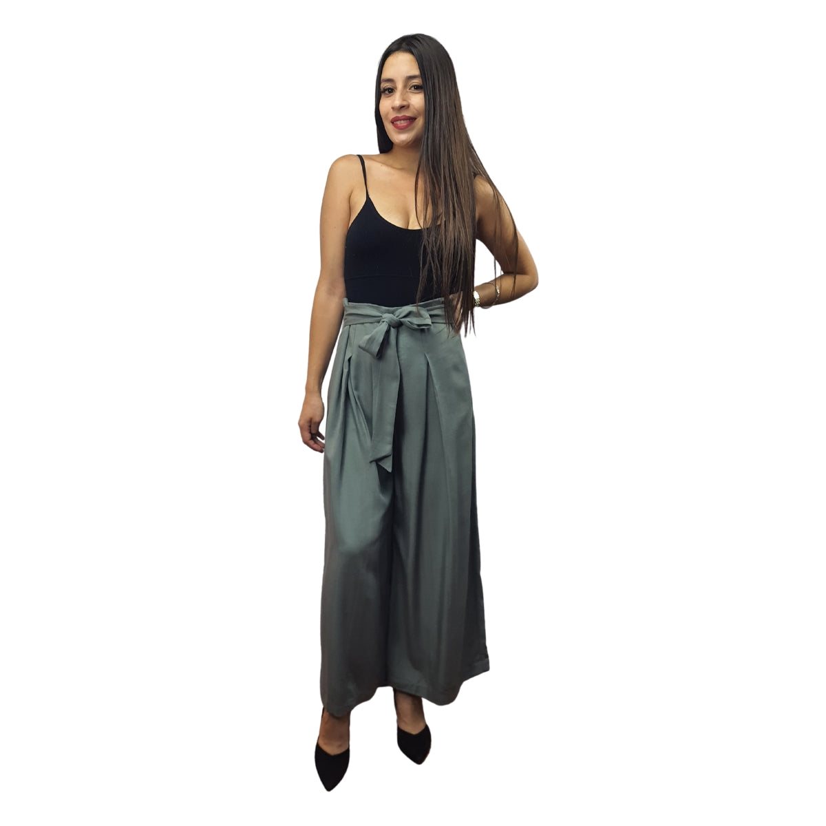Pantalon Vero Moda Verde Style MARIO 9/10 WIDE PANTS(VMC-NR)